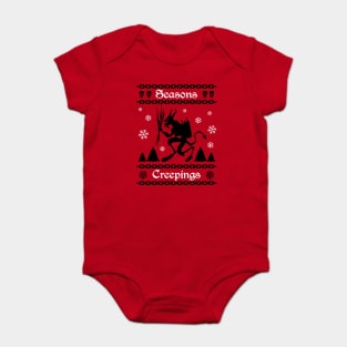 Krampus Ugly Sweater Seasons Creepings Red Baby Bodysuit